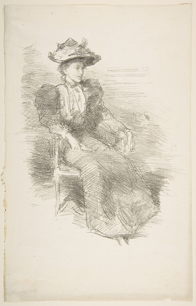 A Portrait: Mildred Howells, James McNeill Whistler (American, Lowell, Massachusetts 1834–1903 London), Transfer lithograph with scraping; second state of three (Chicago); printed in black ink on ivory laid paper 