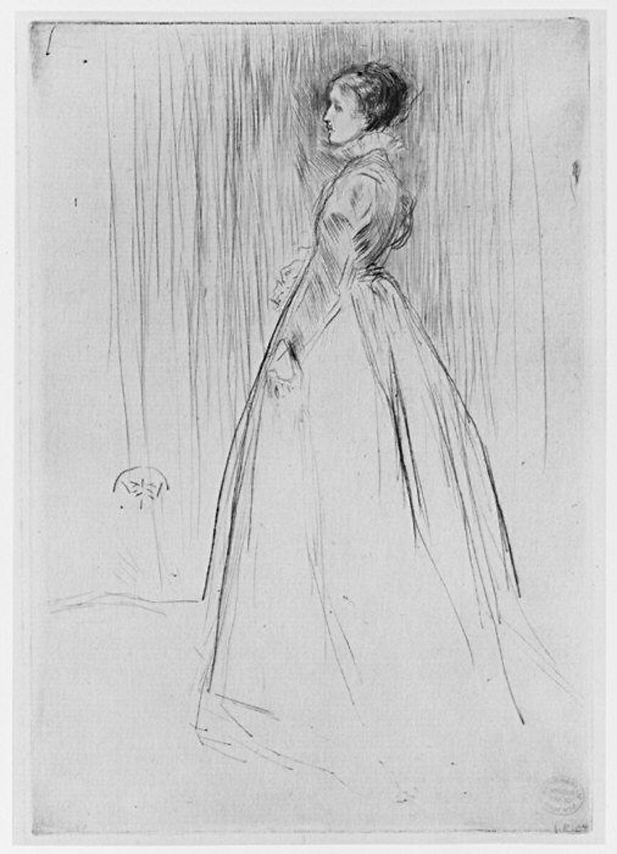 The Velvet Dress (Mrs. Leyland), James McNeill Whistler (American, Lowell, Massachusetts 1834–1903 London), Drypoint; fourth state of five (Kennedy)