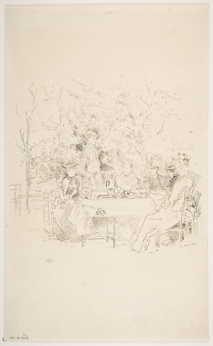 The Garden, James McNeill Whistler (American, Lowell, Massachusetts 1834–1903 London), Transfer lithograph; only state (Chicago); printed in black ink on cream wove paper 