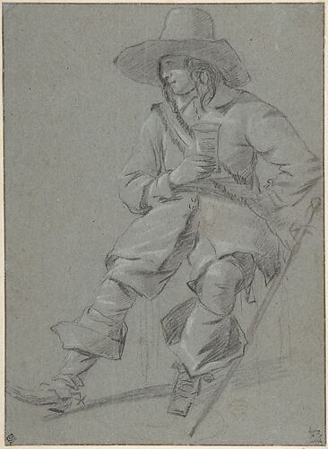 Seated Cavalier with Glass