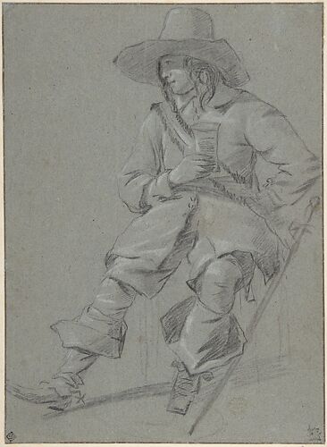 Seated Cavalier with Glass