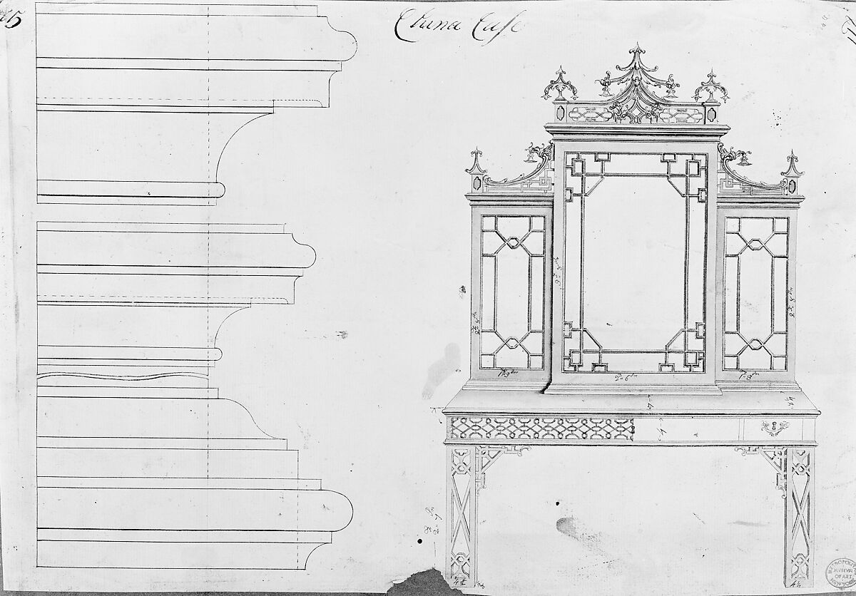 Chippendale Drawings, Vol. II, Thomas Chippendale (British, baptised Otley, West Yorkshire 1718–1779 London), Pen and black ink, brush and gray wash