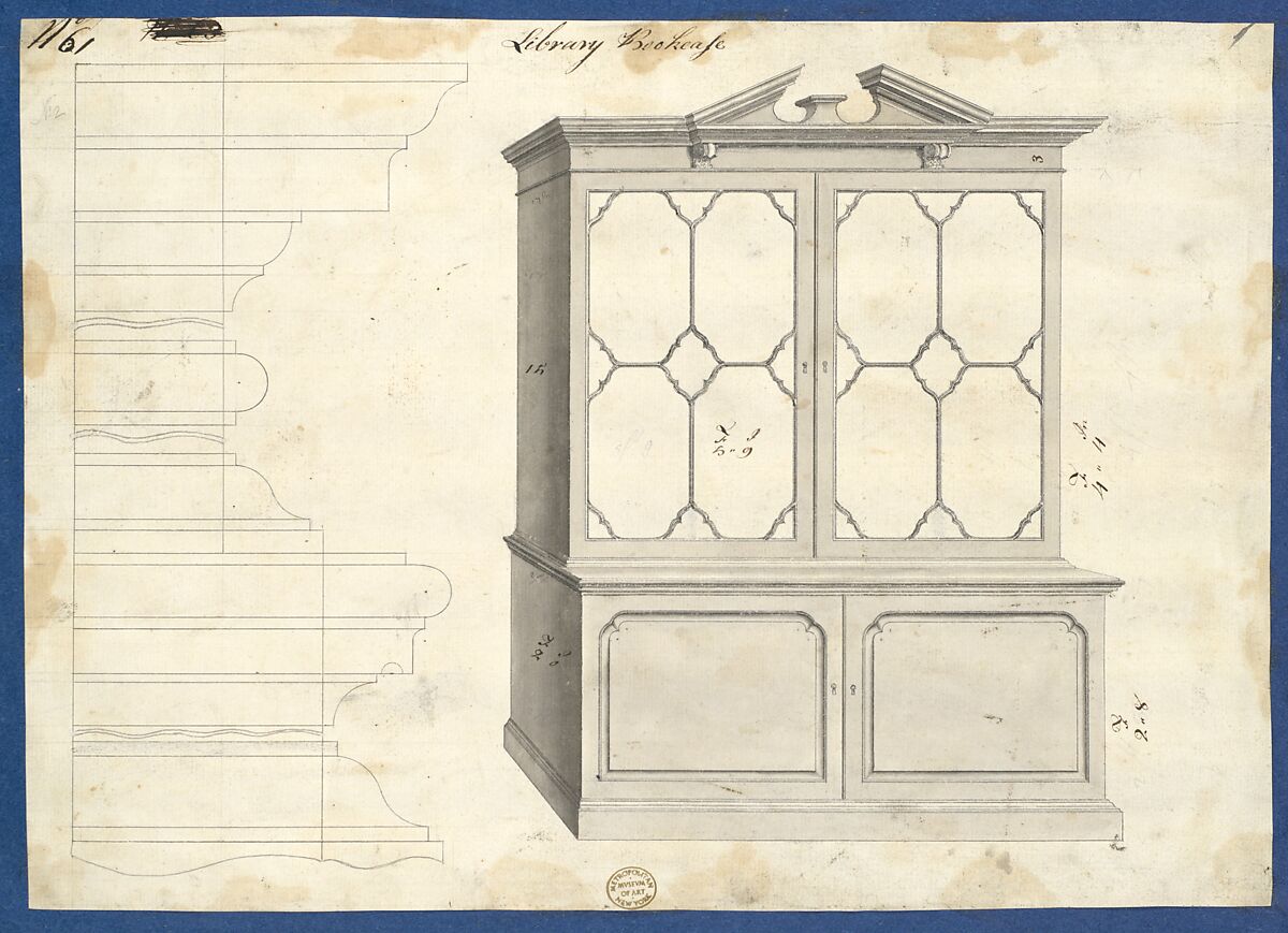 Chippendale Drawings, Vol. II, Thomas Chippendale (British, baptised Otley, West Yorkshire 1718–1779 London), Pen and black ink, brush and gray wash