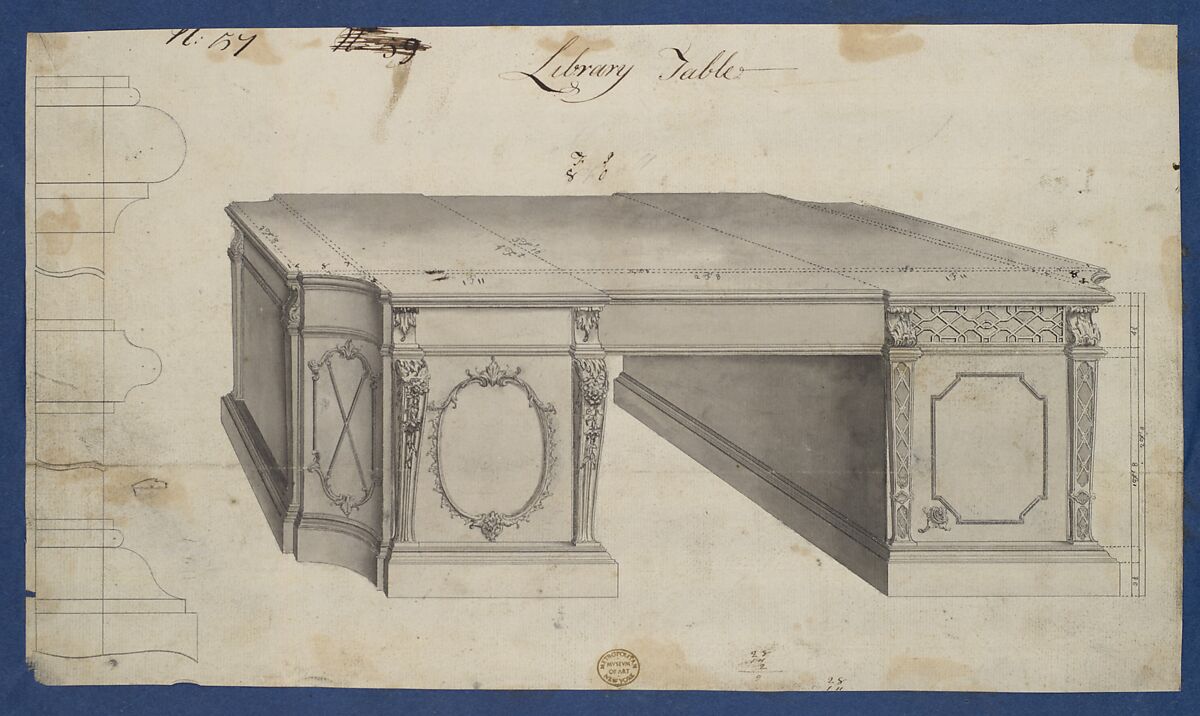 Chippendale Drawings, Vol. II, Thomas Chippendale (British, baptised Otley, West Yorkshire 1718–1779 London), Pen and black ink, brush and gray wash