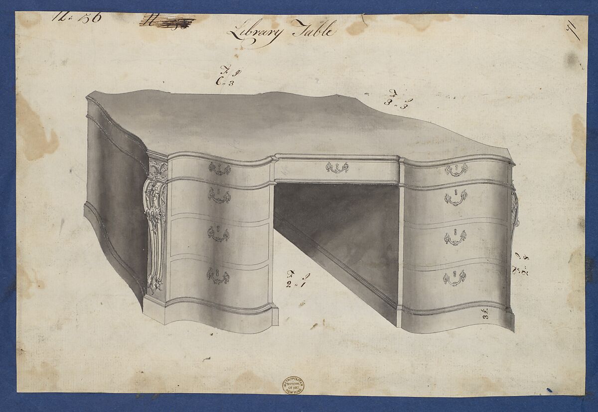 Chippendale Drawings, Vol. II, Thomas Chippendale (British, baptised Otley, West Yorkshire 1718–1779 London), Pen and black ink, brush and gray wash