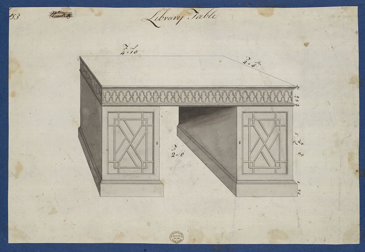Chippendale Drawings, Vol. II, Thomas Chippendale (British, baptised Otley, West Yorkshire 1718–1779 London), Pen and black ink, brush and gray wash