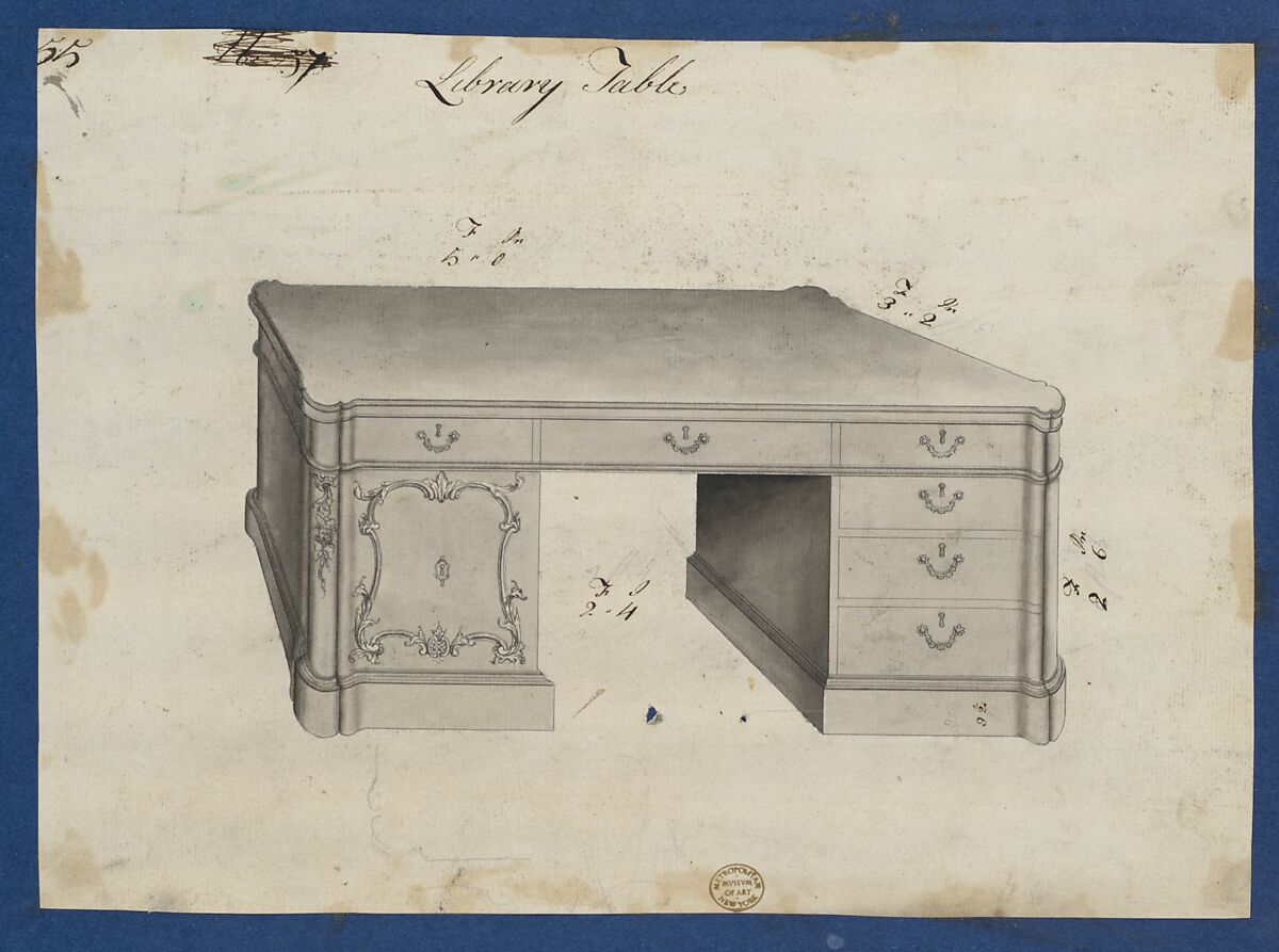 Chippendale Drawings, Vol. II, Thomas Chippendale (British, baptised Otley, West Yorkshire 1718–1779 London), Pen and black ink, brush and gray wash