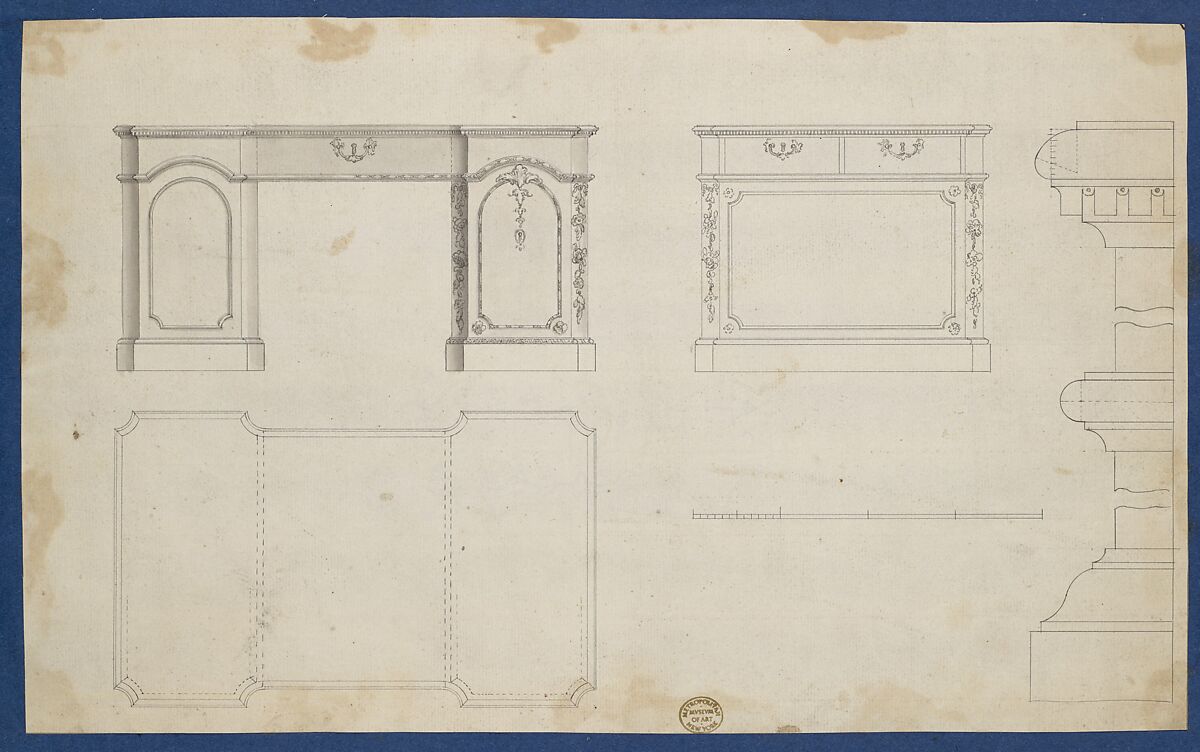 Chippendale Drawings, Vol. II, Thomas Chippendale (British, baptised Otley, West Yorkshire 1718–1779 London), Pen and black ink, brush and gray wash