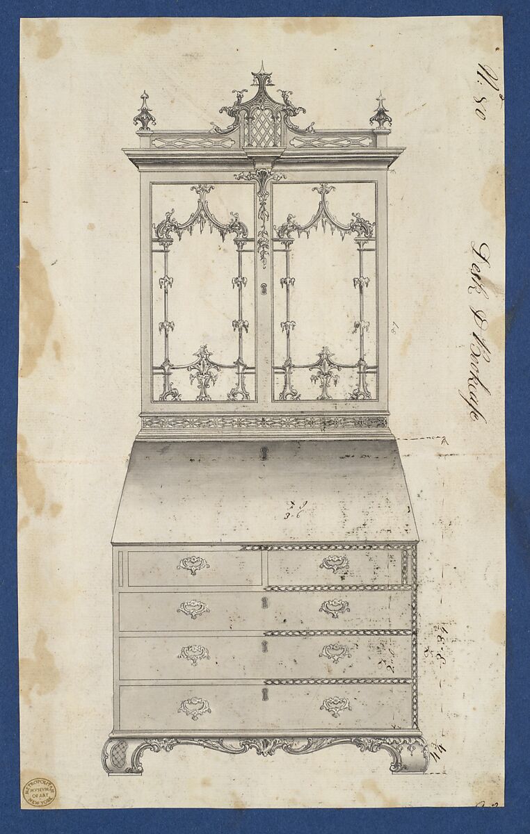 Chippendale Drawings, Vol. II, Thomas Chippendale (British, baptised Otley, West Yorkshire 1718–1779 London), Pen and black ink, brush and gray wash
