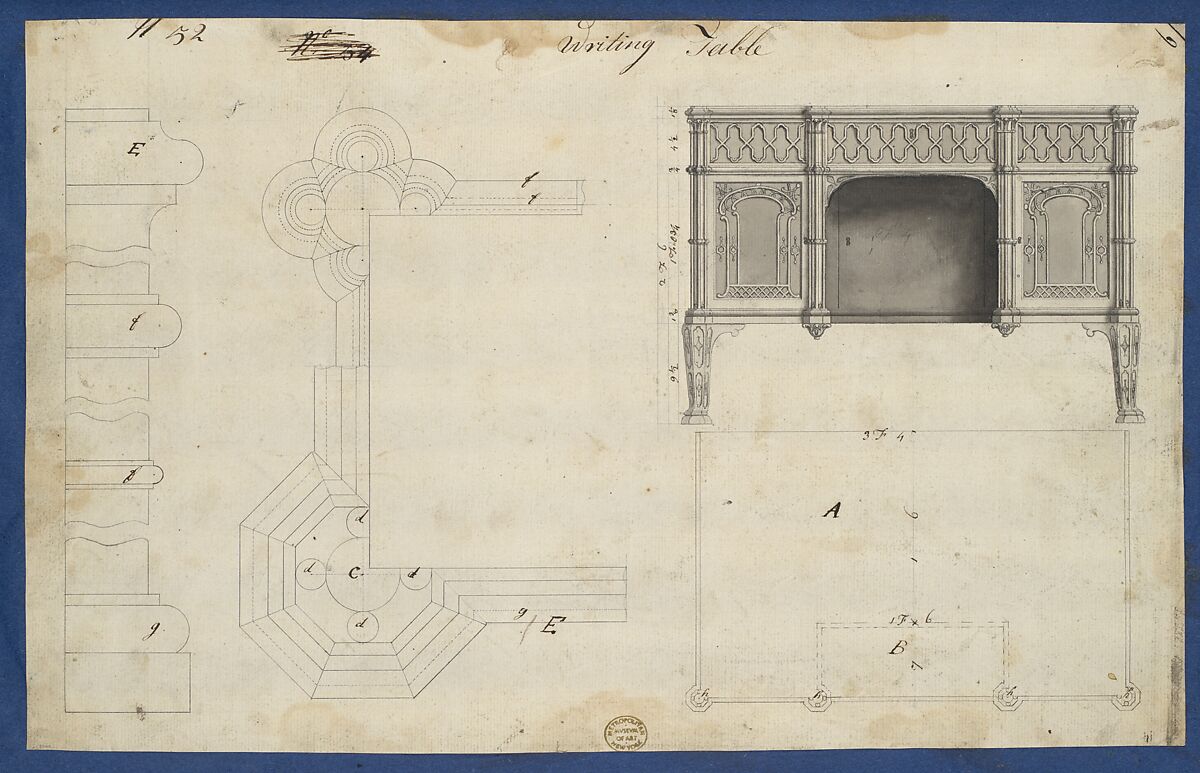 Chippendale Drawings, Vol. II, Thomas Chippendale (British, baptised Otley, West Yorkshire 1718–1779 London), Pen and black ink, brush and gray wash
