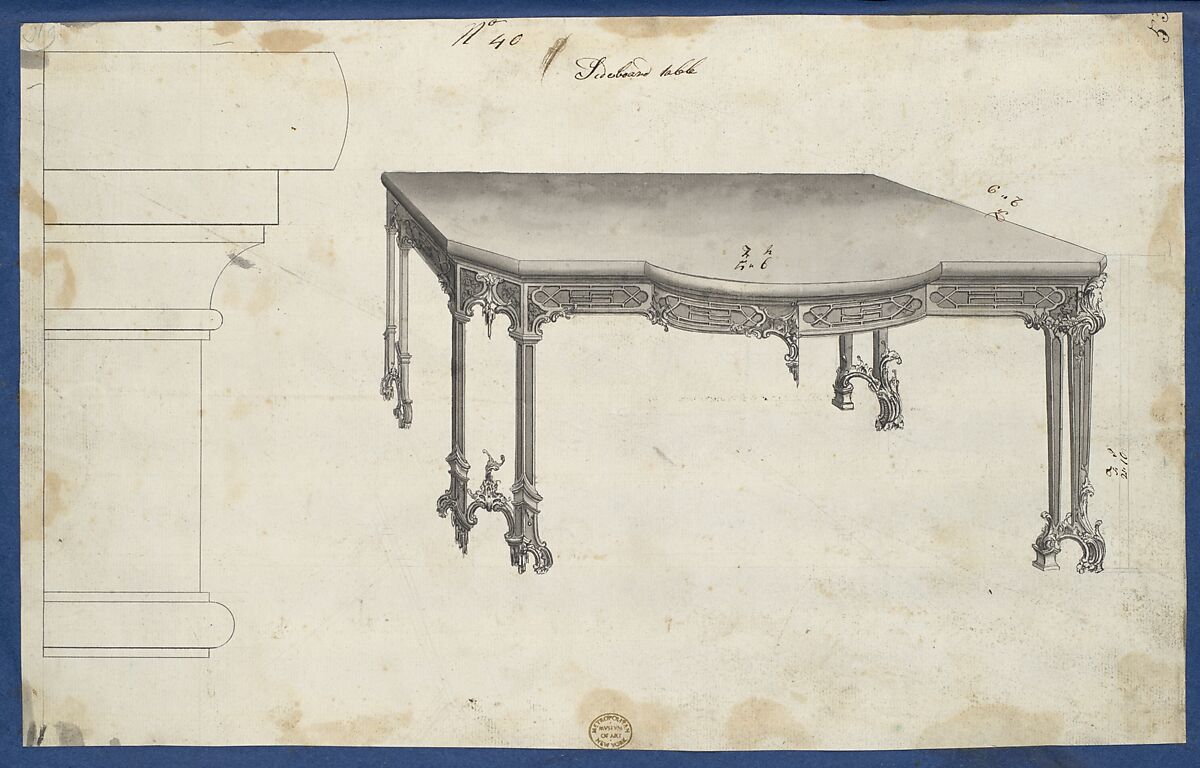 Chippendale Drawings, Vol. II, Thomas Chippendale (British, baptised Otley, West Yorkshire 1718–1779 London), Pen and black ink, brush and gray wash