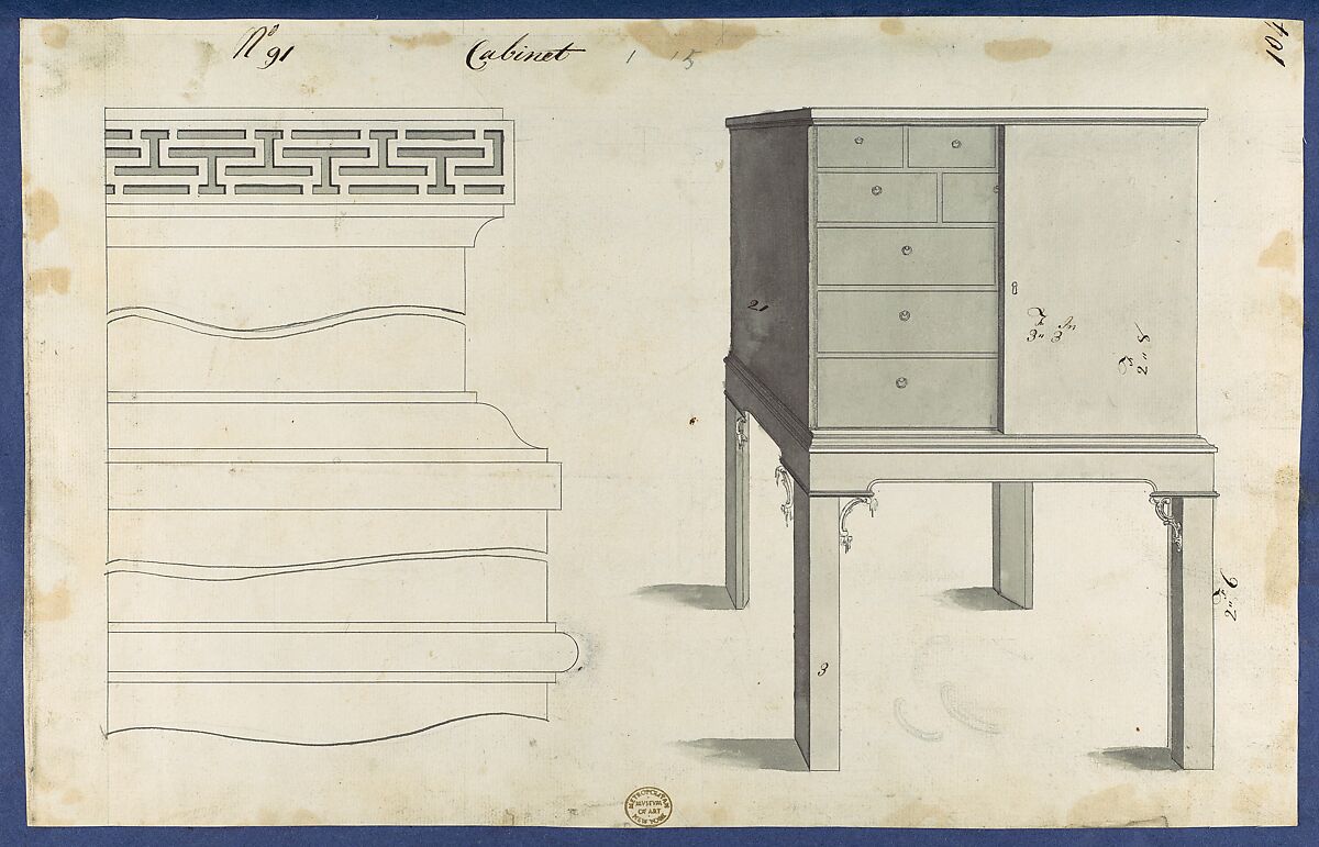 Chippendale Drawings, Vol. II, Thomas Chippendale (British, baptised Otley, West Yorkshire 1718–1779 London), Pen and black ink, brush and gray wash