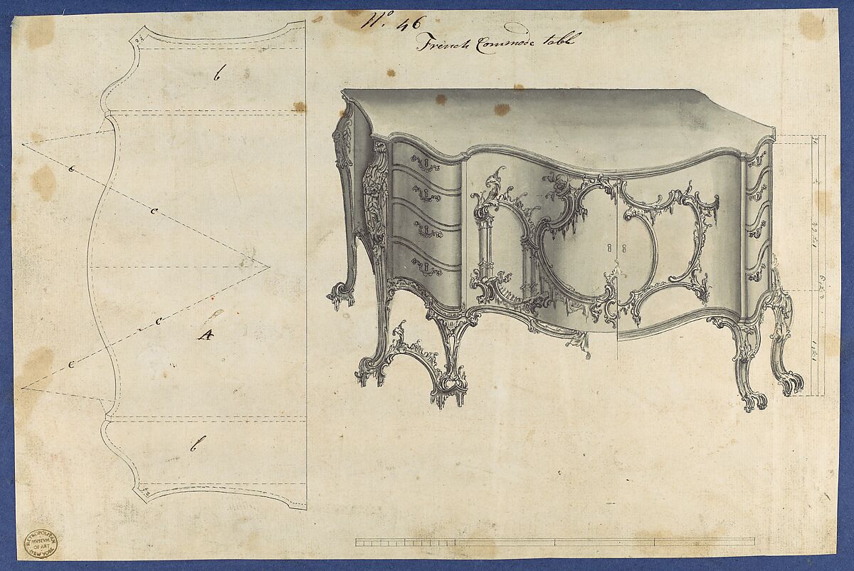 Chippendale Drawings, Vol. II, Thomas Chippendale (British, baptised Otley, West Yorkshire 1718–1779 London), Pen and black ink, brush and gray wash