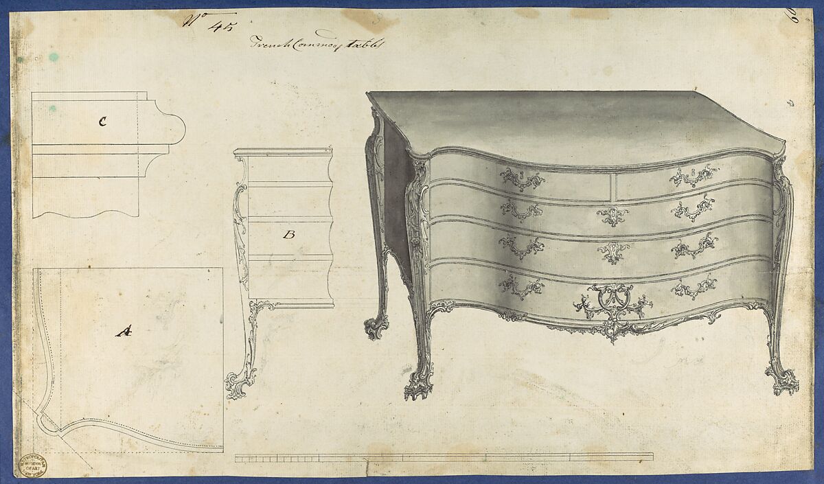 Chippendale Drawings, Vol. II, Thomas Chippendale (British, baptised Otley, West Yorkshire 1718–1779 London), Pen and black ink, brush and gray wash