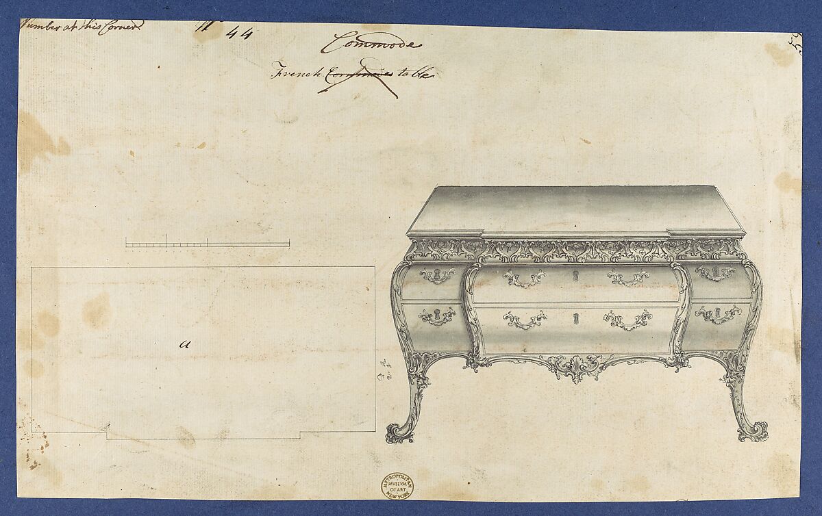 Chippendale Drawings, Vol. II, Thomas Chippendale (British, baptised Otley, West Yorkshire 1718–1779 London), Pen and black ink, brush and gray wash