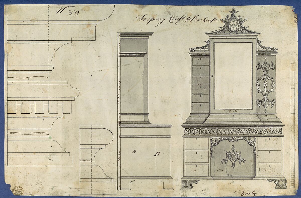 Chippendale Drawings, Vol. II, Thomas Chippendale (British, baptised Otley, West Yorkshire 1718–1779 London), Pen and black ink, brush and gray wash