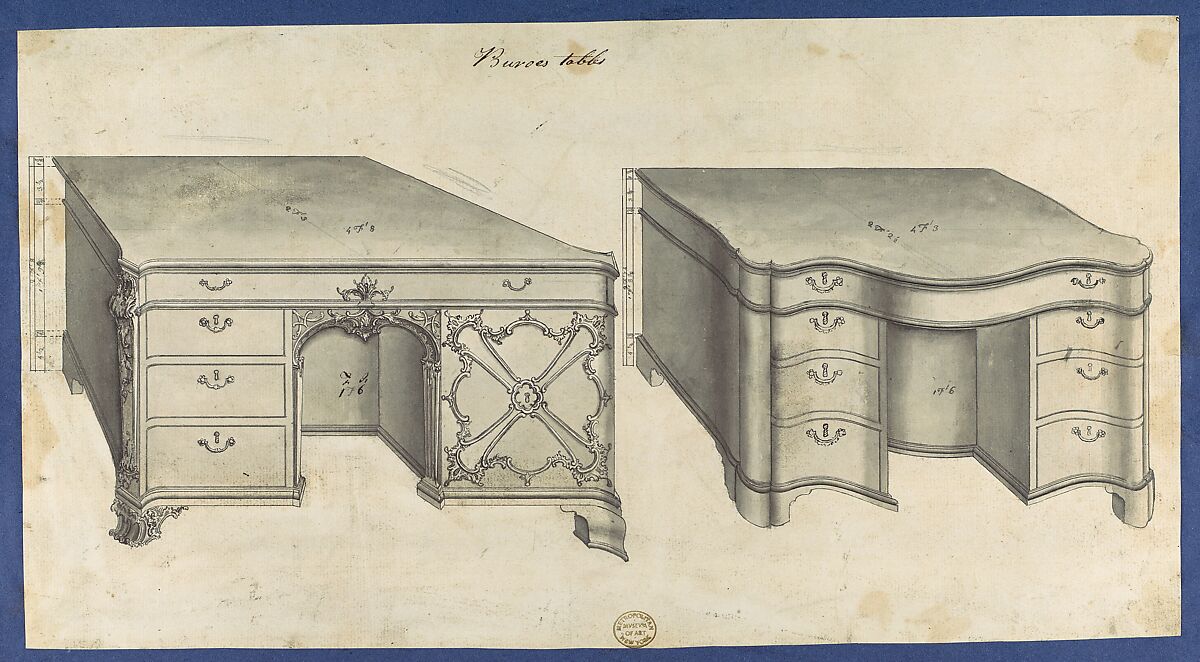 Chippendale Drawings, Vol. II, Thomas Chippendale (British, baptised Otley, West Yorkshire 1718–1779 London), Pen and black ink, brush and gray wash