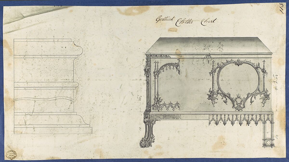 Chippendale Drawings, Vol. II, Thomas Chippendale (British, baptised Otley, West Yorkshire 1718–1779 London), Pen and black ink, brush and gray wash