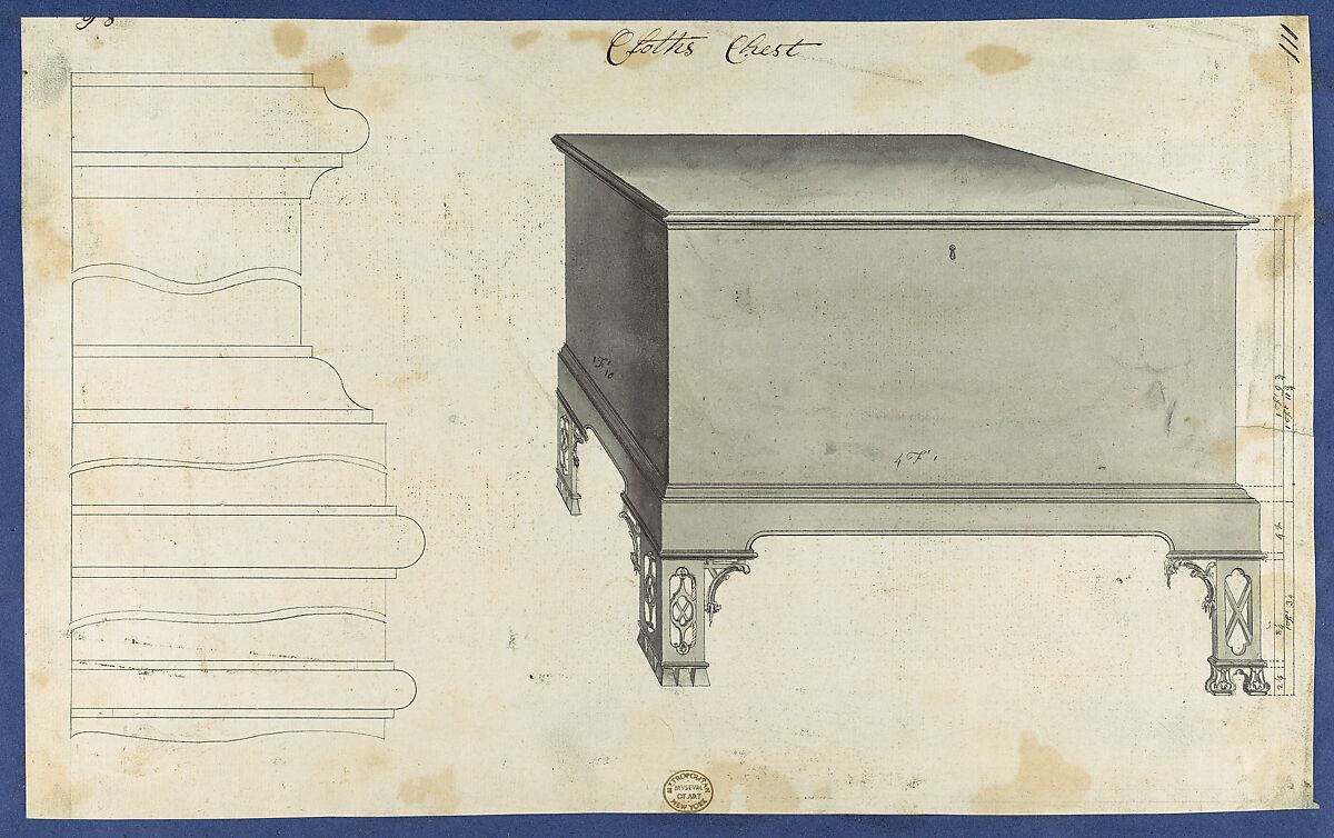 Chippendale Drawings, Vol. II, Thomas Chippendale (British, baptised Otley, West Yorkshire 1718–1779 London), Pen and black ink, brush and gray wash