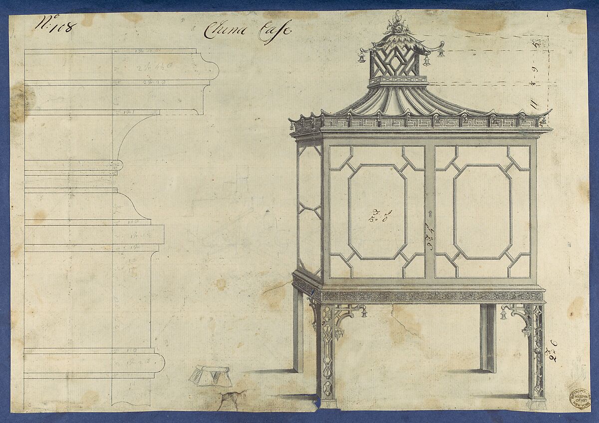 Chippendale Drawings, Vol. II, Thomas Chippendale (British, baptised Otley, West Yorkshire 1718–1779 London), Pen and black ink, brush and gray wash