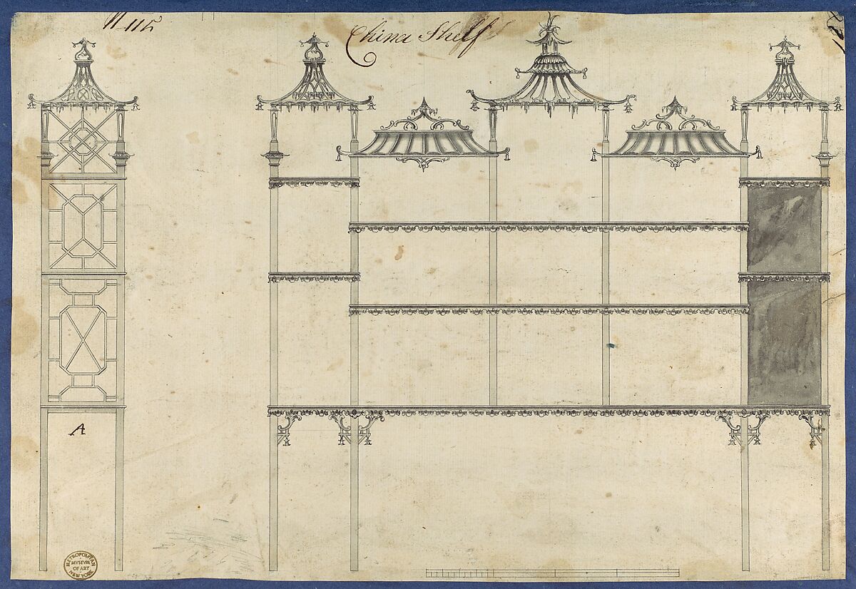 Chippendale Drawings, Vol. II, Thomas Chippendale (British, baptised Otley, West Yorkshire 1718–1779 London), Pen and black ink, brush and gray wash