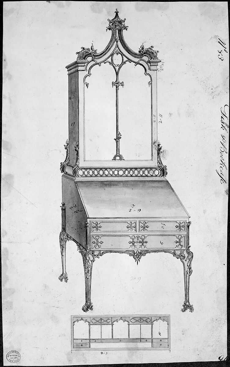 Chippendale Drawings, Vol. II, Thomas Chippendale (British, baptised Otley, West Yorkshire 1718–1779 London), Pen and black ink, brush and gray wash