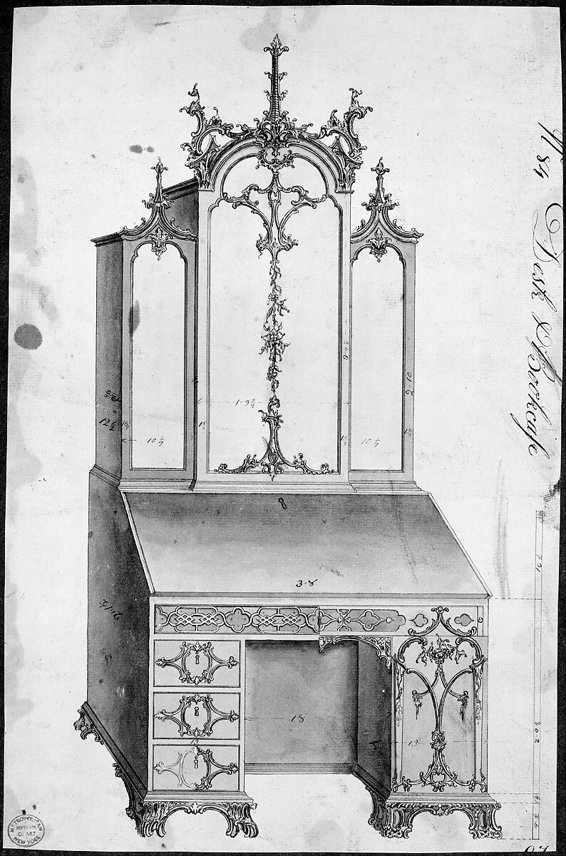 Chippendale Drawings, Vol. II, Thomas Chippendale (British, baptised Otley, West Yorkshire 1718–1779 London), Pen and black ink, brush and gray wash