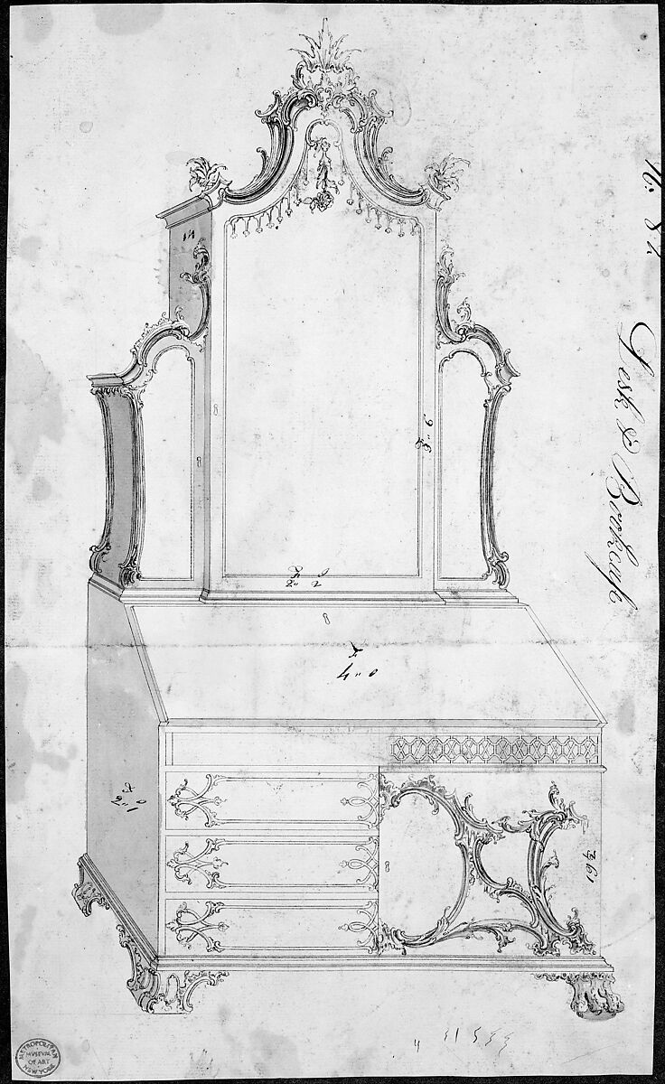 Chippendale Drawings, Vol. II, Thomas Chippendale (British, baptised Otley, West Yorkshire 1718–1779 London), Pen and black ink, brush and gray wash