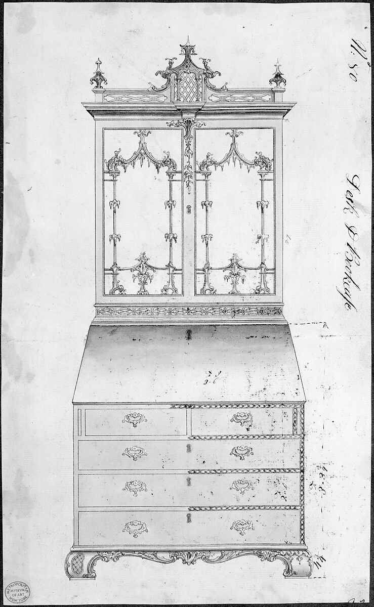 Chippendale Drawings, Vol. II, Thomas Chippendale (British, baptised Otley, West Yorkshire 1718–1779 London), Pen and black ink, brush and gray wash