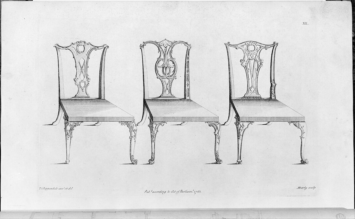 The Gentleman and Cabinet-Maker's Director.  Being a Large Collection of the Most Elegant and Useful Designs of Household Furniture in the Gothic, Chinese and Modern Taste, Thomas Chippendale (British, baptised Otley, West Yorkshire 1718–1779 London), Illustrations:engraving; graphite on the verso of some pages