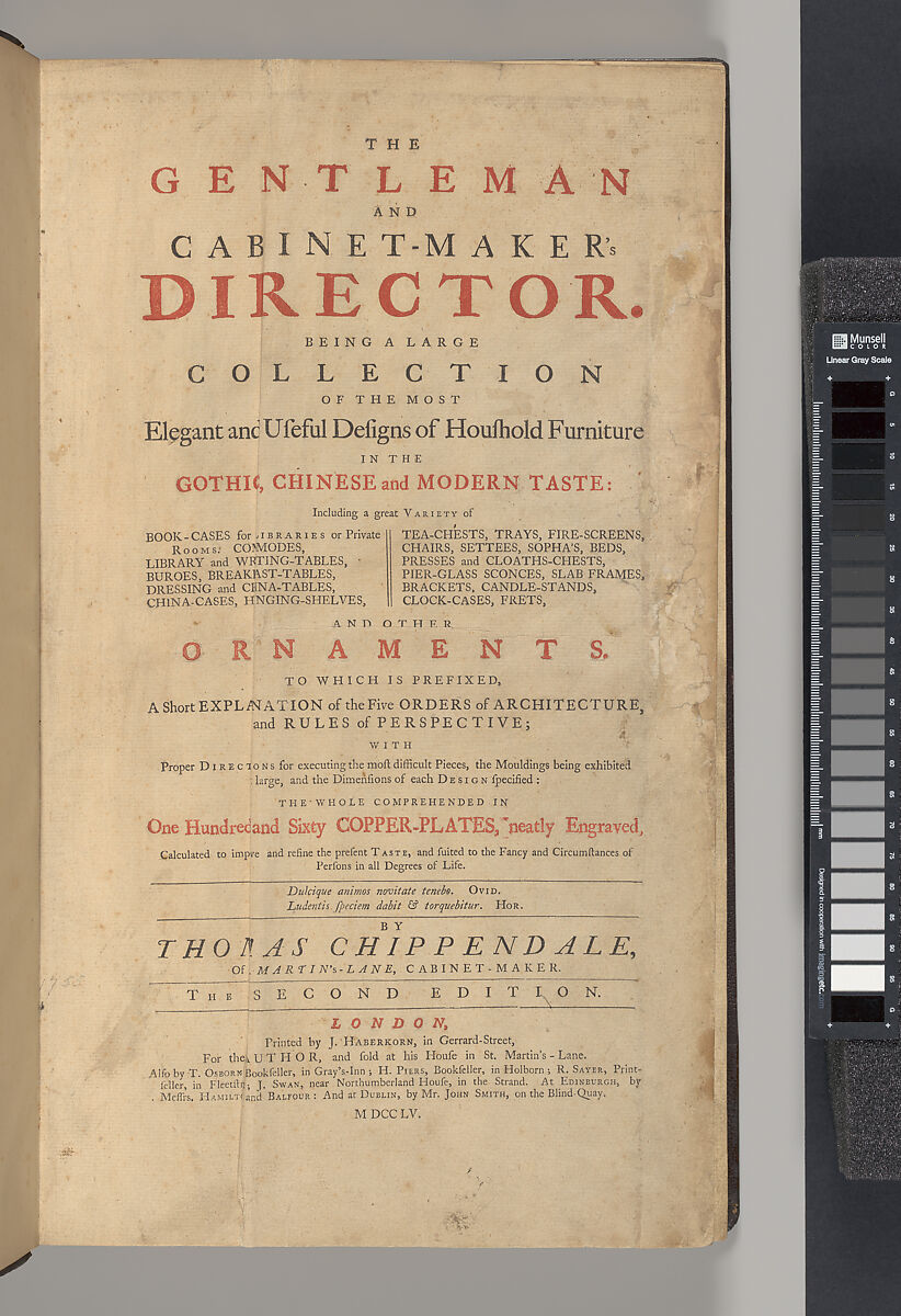 Gentleman and Cabinet-Maker's Director, Thomas Chippendale (British, baptised Otley, West Yorkshire 1718–1779 London), Engraving 