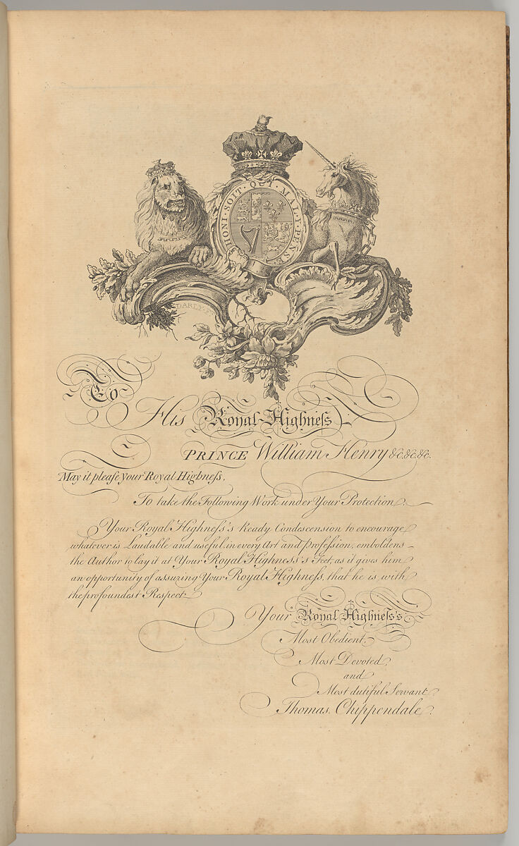 The Gentleman and Cabinet-Maker's Director, Thomas Chippendale (British, baptised Otley, West Yorkshire 1718–1779 London), Illustrations: etching and engraving