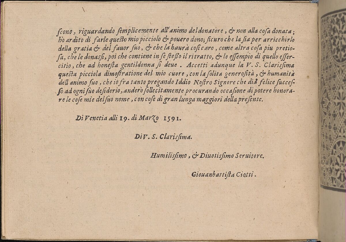 Prima Parte de' Fiori, e Disegni di varie sorti di Ricami Moderni, Giovanni Battista Ciotti (Italian, born Siena, ca. 1560), Woodcut