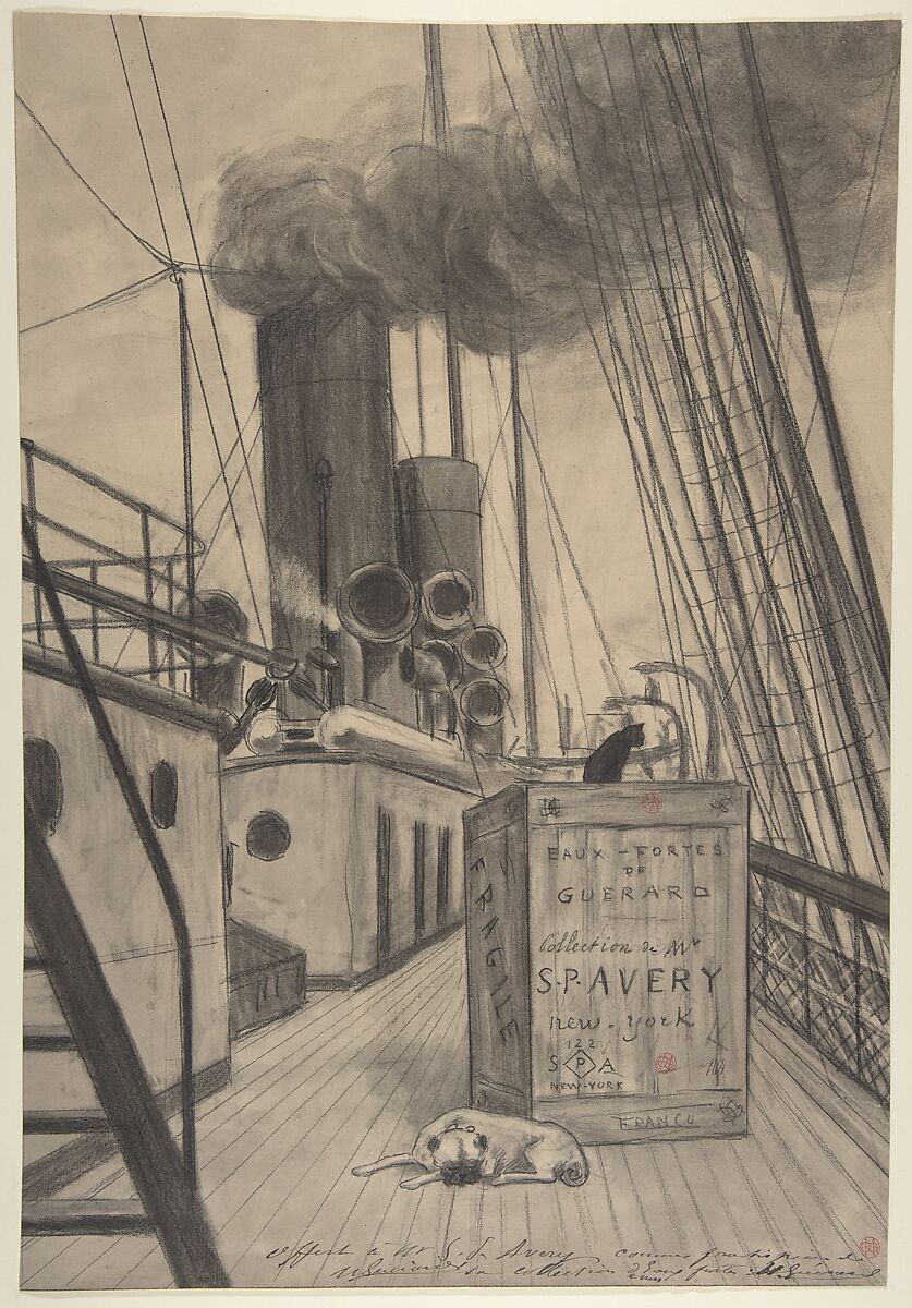 Frontispiece to "Eaux-fortes de Guérard, Collection de Mr. S. P. [Samuel Putnam] Avery, New York", Henri-Charles Guérard (French, Paris 1846–1897 Paris), Black chalk 