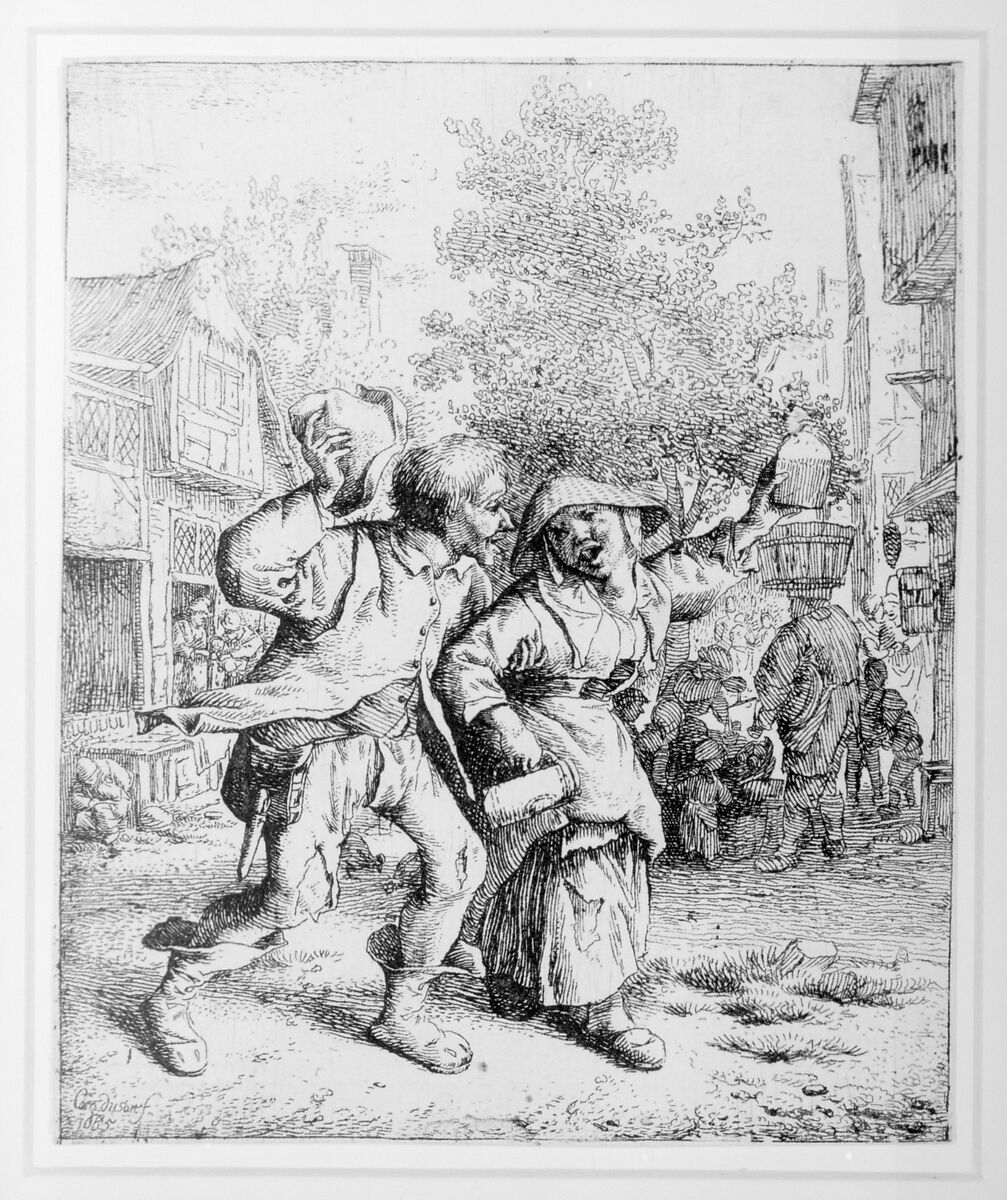 The Drunken Couple, Cornelis Dusart (Dutch, Haarlem 1660–1704 Haarlem), Etching 
