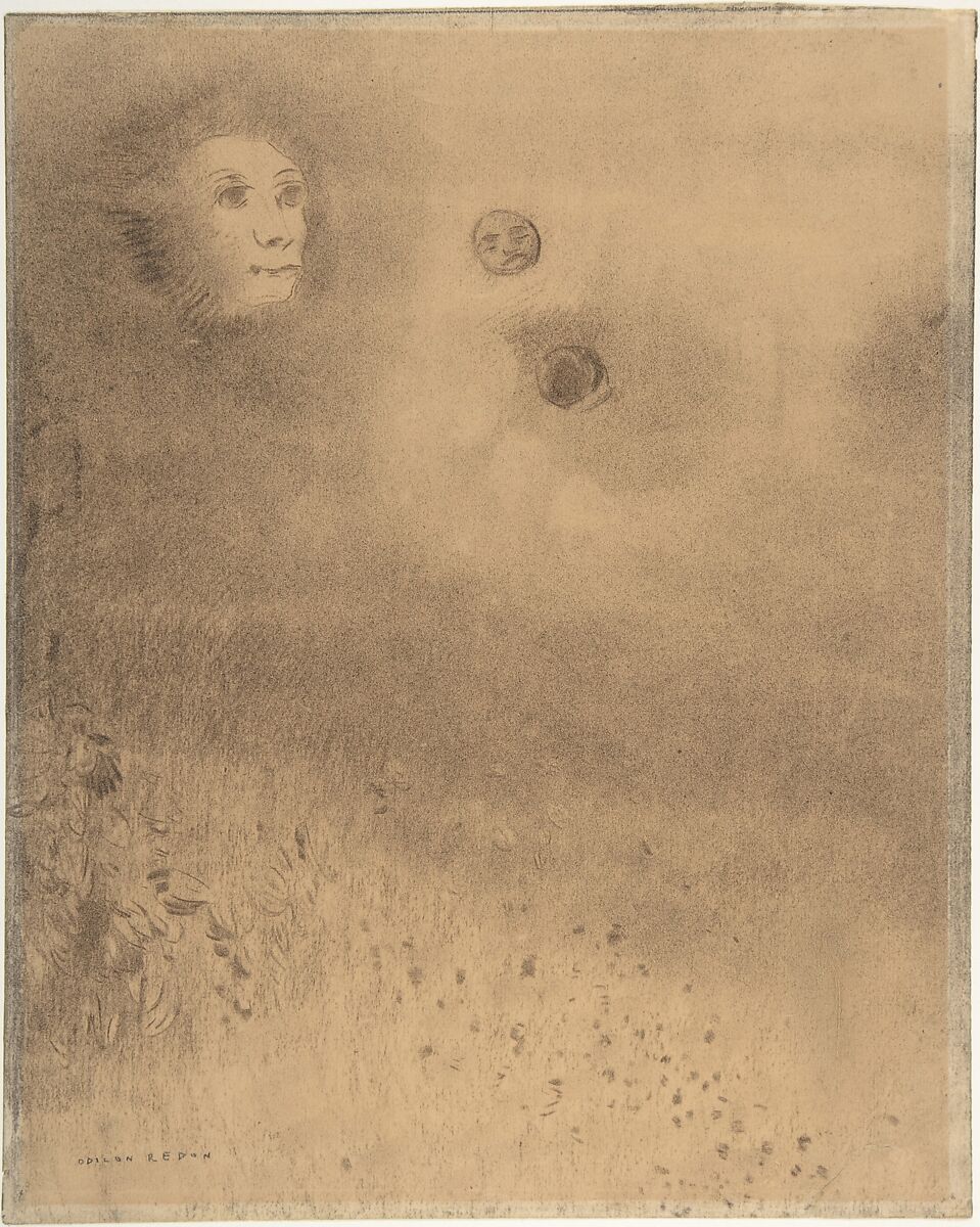 Hallucinations, Odilon Redon (French, Bordeaux 1840–1916 Paris), Charcoal on tan paper 