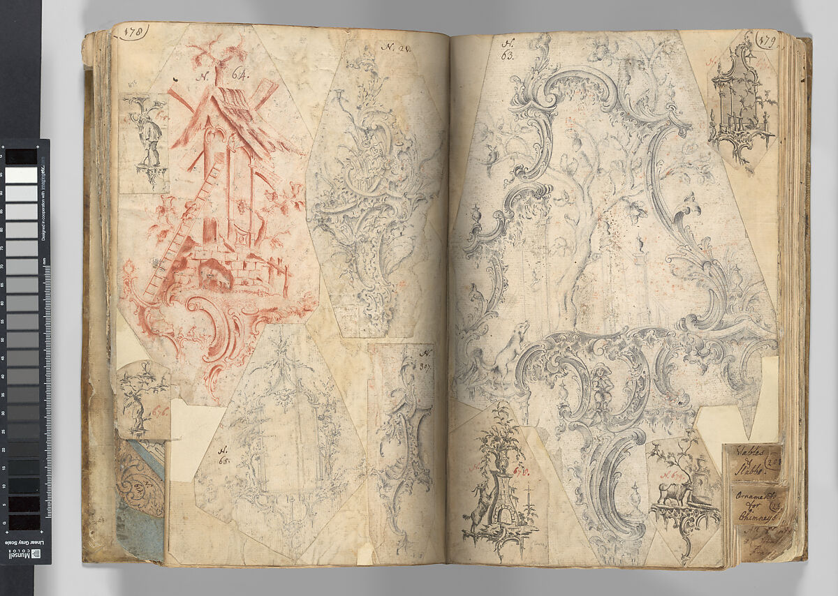 Scrapbook of Drawings and Prints, Gideon Saint (British, London 1729–1799 Kent), Pen and ink, engraving and etching