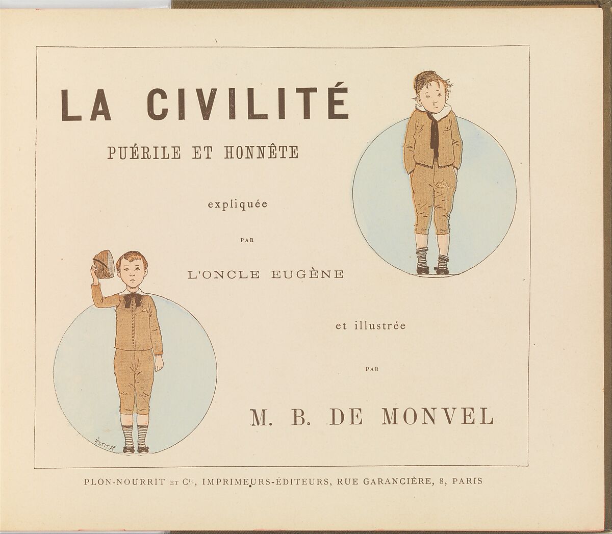 La Civilité Puérile et Honnête expliquée par l'Oncle Eugène, Eugène Plon (French, 1836–1895), Colored wood engravings 