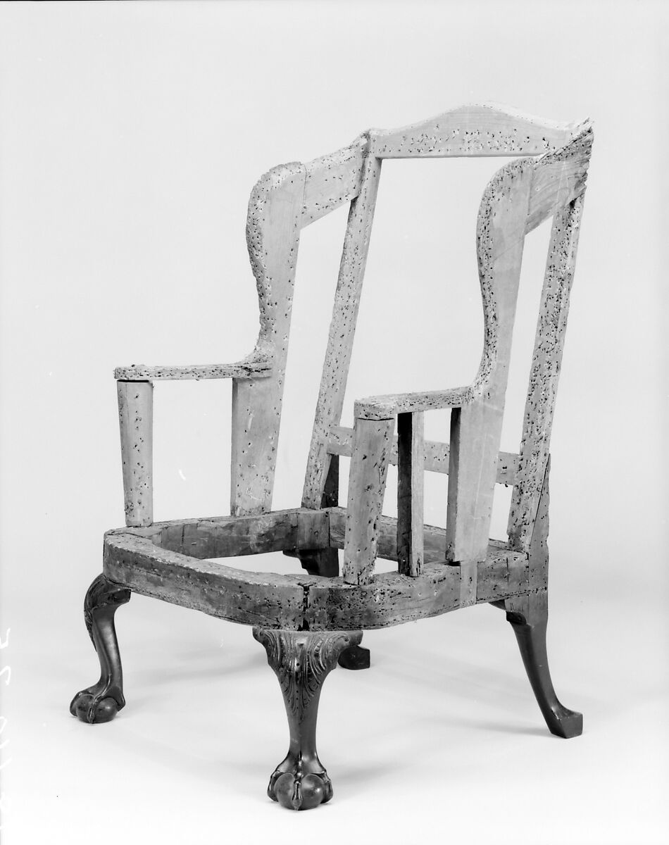 Easy Chair, Mahogany, yellow poplar, red bay or avocado, bald cypress, American