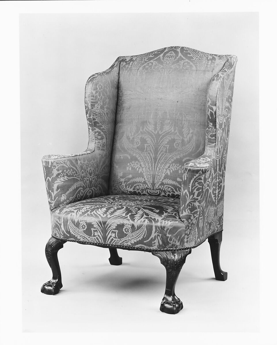 Easy Chair, Mahogany, yellow poplar, red bay or avocado, bald cypress, American