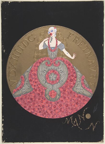 Costume Design for "Manon," Chicago Opera Company, 1922, Erté (Romain de Tirtoff) (French (born Russia), St. Petersburg 1892–1990 Paris), Gouache 