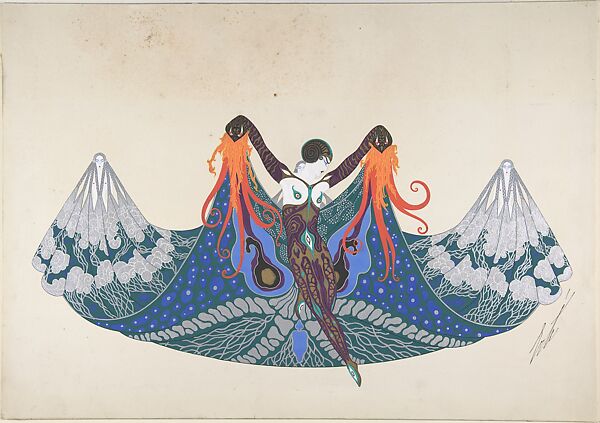 "L'Océan": Costume Design for "Les Mers," George White's Scandals, New York, 1923, Erté (Romain de Tirtoff) (French (born Russia), St. Petersburg 1892–1990 Paris), Gouache 