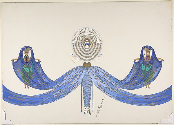 "La Mediterranée": Costume Design for "Les Mers," George White's Scandals, New York, 1923, Erté (Romain de Tirtoff) (French (born Russia), St. Petersburg 1892–1990 Paris), Gouache 