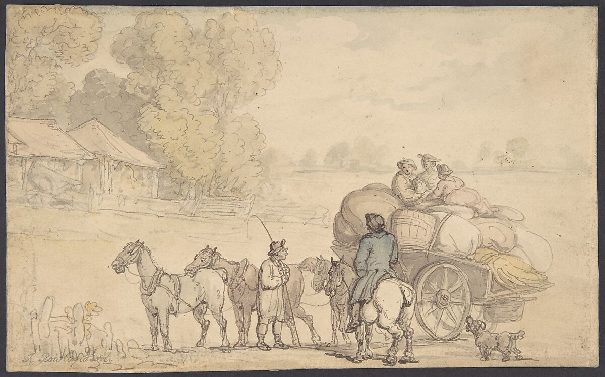 Migrants, Thomas Rowlandson (British, London 1757–1827 London), Watercolor 
