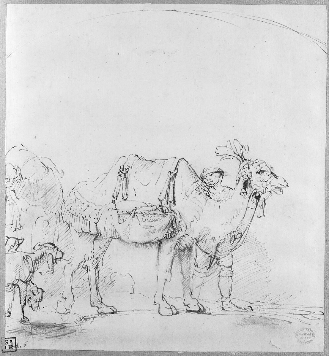 Man Leading a Camel, School of Rembrandt (Rembrandt van Rijn) (Dutch, Leiden 1606–1669 Amsterdam), Pen and brown ink, traces of brush and brown wash