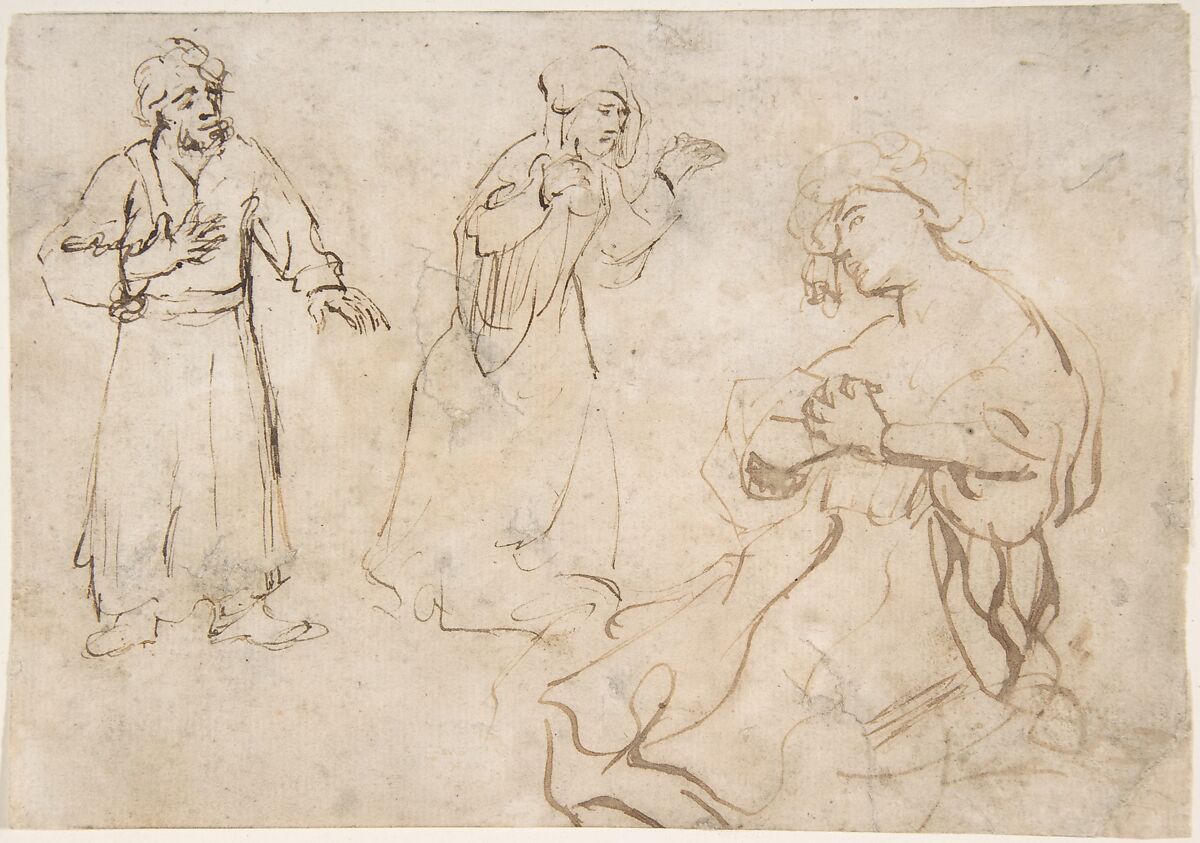 Study for a Pietà, School of Rembrandt (Rembrandt van Rijn) (Dutch, Leiden 1606–1669 Amsterdam), Pen and brown ink 