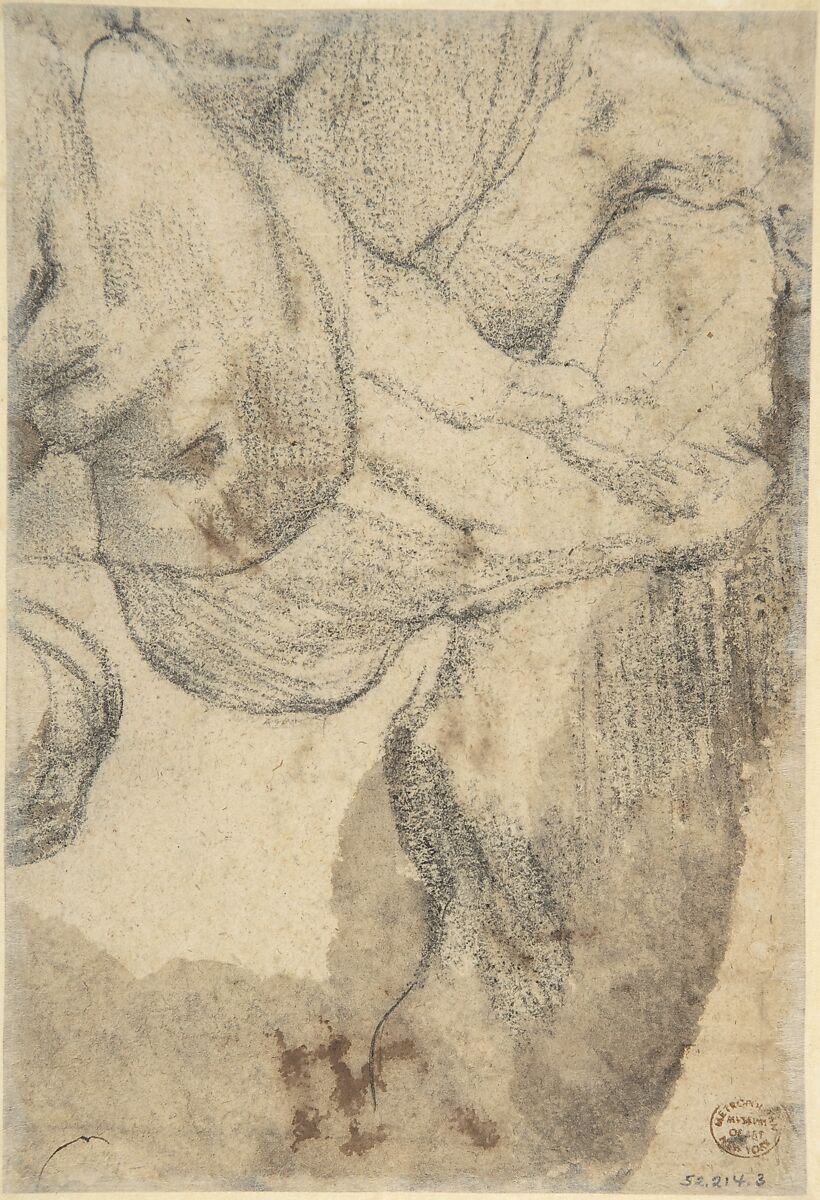 Presentation in the Temple, Peter Paul Rubens (Flemish, Siegen 1577–1640 Antwerp), Pen, brush and brown ink on pale tan paper; reverse, black chalk and brown ink