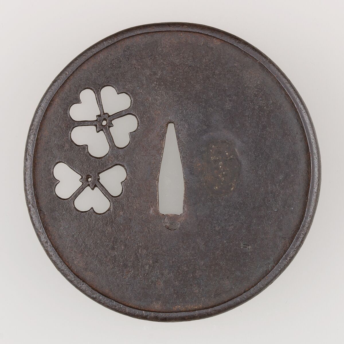 Sword Guard (Tsuba), Iron, copper, Japanese