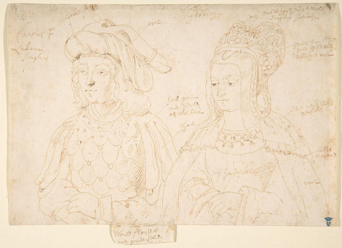 Carolus, Duke of Lower Lorraine and Gerberga, Peter Paul Rubens (Flemish, Siegen 1577–1640 Antwerp), Pen and brown ink 