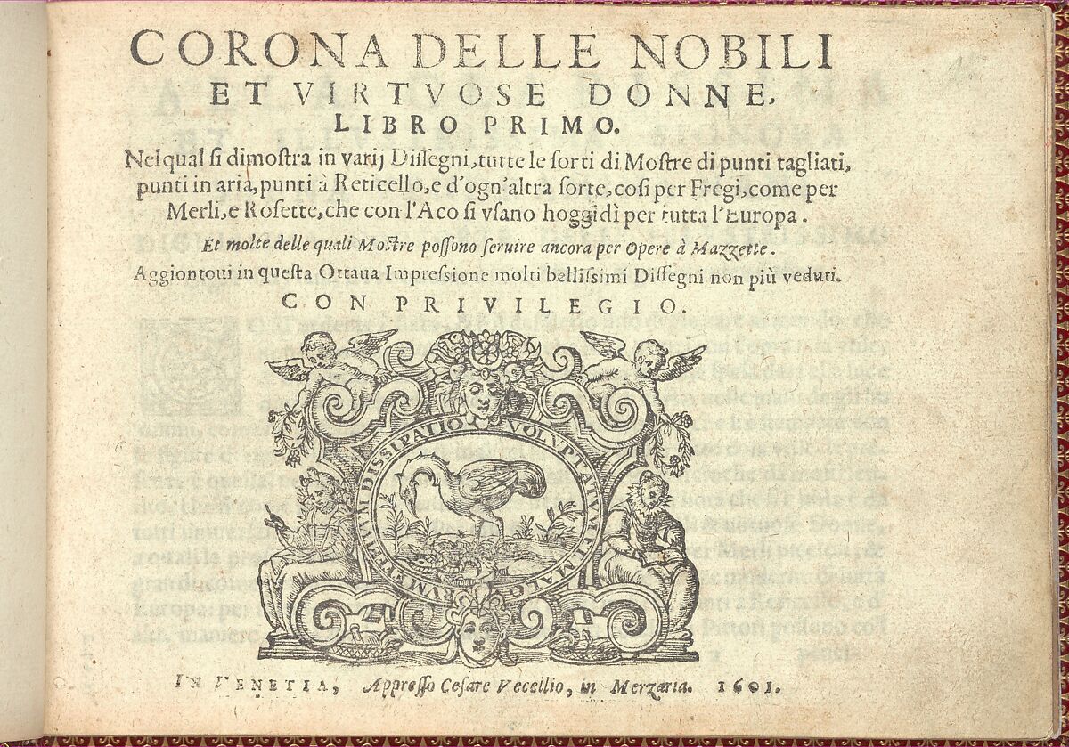 Corona delle Nobili et Virtuose Donne: Libro I-IV, Cesare Vecellio (Italian, Pieve di Cadore 1521–1601 Venice)  , Venice, Woodcut 